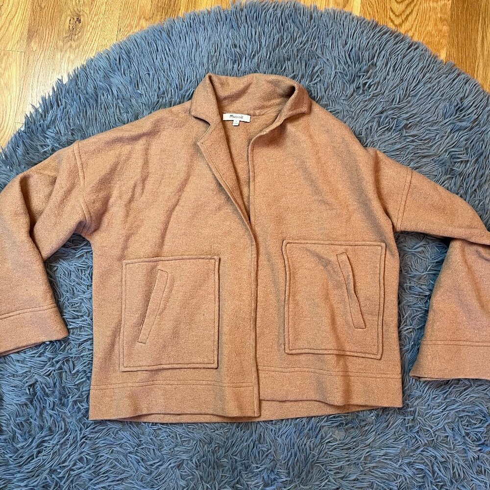 Madewell Lisbon Sweater Jacket in Heather Fawn Size S - Picture 2 of 6